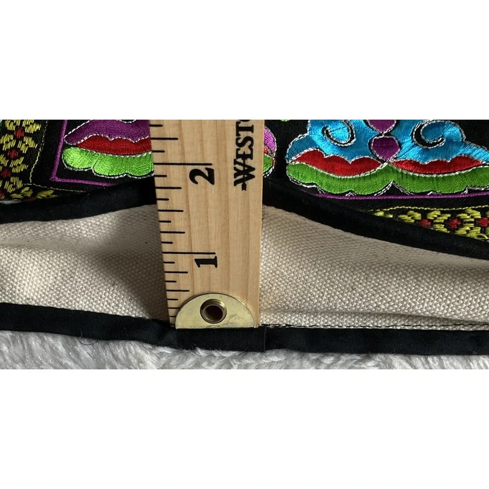 Embroidered Women's Floral Neon Boho Hippie Crossbody Bag Asian Geometric Design